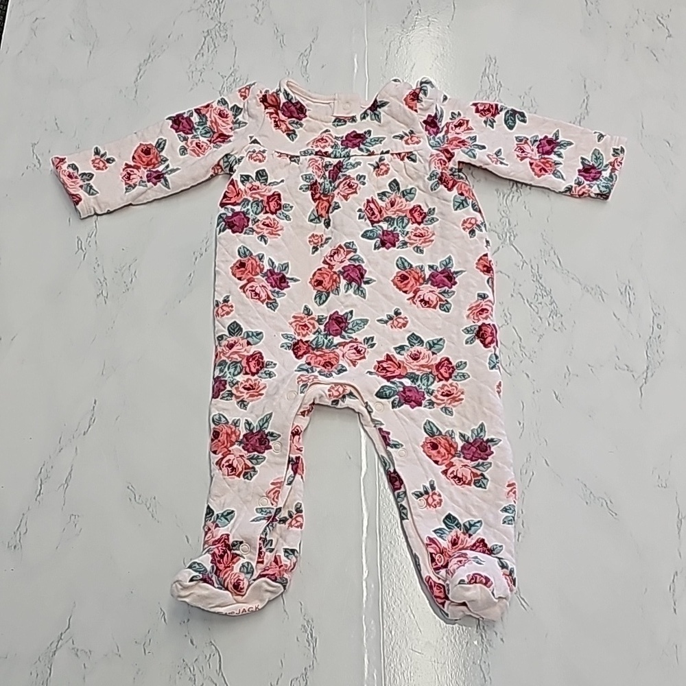 Janie and Jack Baby Girl Floral Quilted One Piece Outfit 6-9 Months